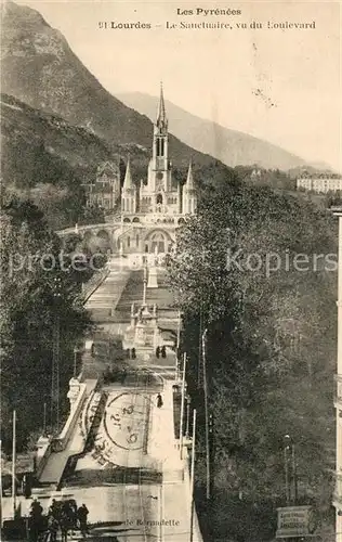 AK / Ansichtskarte Lourdes_Hautes_Pyrenees Le Sanctuaire vu du Boulevard Lourdes_Hautes_Pyrenees
