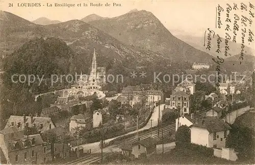 AK / Ansichtskarte Lourdes_Hautes_Pyrenees Basilika Route de Pau Lourdes_Hautes_Pyrenees