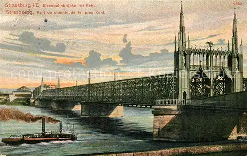 AK / Ansichtskarte Strasbourg_Alsace Eisenbahnbr?cke Strasbourg Alsace