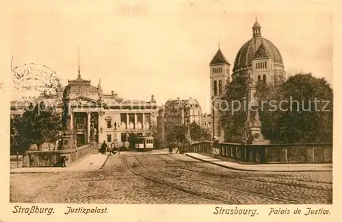 AK / Ansichtskarte Strasbourg_Alsace Justizpalast Strasbourg Alsace