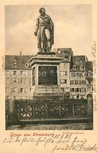 AK / Ansichtskarte Strasbourg_Alsace Kleberdenkmal Strasbourg Alsace