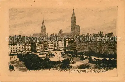 AK / Ansichtskarte Strasbourg_Alsace Kleber Platz Strasbourg Alsace