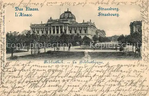 AK / Ansichtskarte Strasbourg_Alsace Bibliothek Strasbourg Alsace