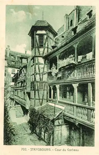 AK / Ansichtskarte Strasbourg_Alsace Cour du Corbeau Strasbourg Alsace