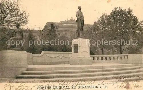 AK / Ansichtskarte Strasbourg_Alsace Goethe Denkmal Strasbourg Alsace