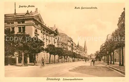 AK / Ansichtskarte Strasbourg_Alsace Schwarzwaldstraße Garnisonskirche Strasbourg Alsace
