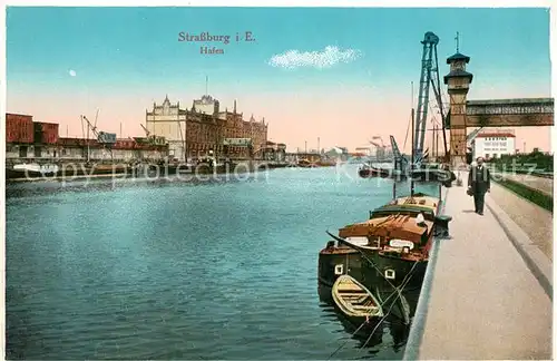 AK / Ansichtskarte Strasbourg_Alsace Hafen Strasbourg Alsace