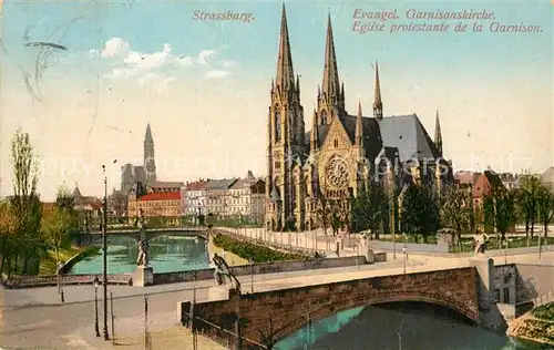 AK / Ansichtskarte Strasbourg_Alsace Garnisonkirche Strasbourg Alsace