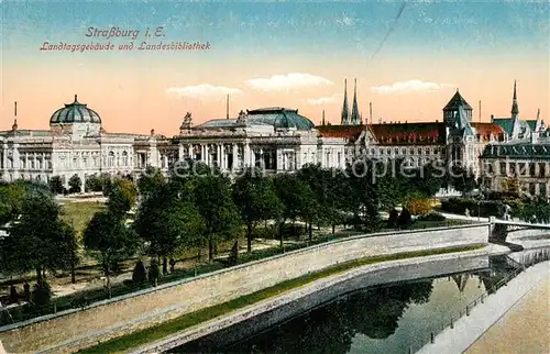 AK / Ansichtskarte Strasbourg_Alsace Landtagsgeb&#228;ude Landesbibliothek Strasbourg Alsace