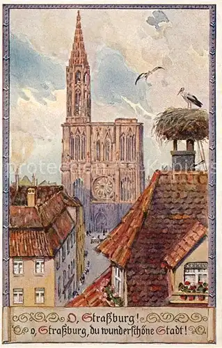 AK / Ansichtskarte Strasbourg_Alsace Storchennest  Strasbourg Alsace