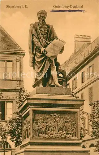 AK / Ansichtskarte Strasbourg_Alsace Gutenberg Denkmal Strasbourg Alsace