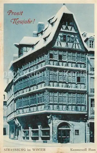 AK / Ansichtskarte Strasbourg_Alsace Kammerzell Haus Winter Strasbourg Alsace