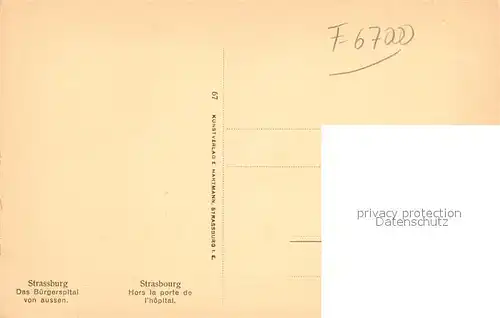 AK / Ansichtskarte Strassburg_Elsass B?rgerspital Strassburg Elsass