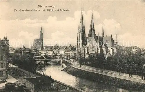 AK / Ansichtskarte Strassburg_Elsass Evangelische Garnisonskirche M?nster Strassburg Elsass
