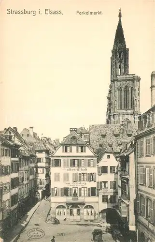 AK / Ansichtskarte Strassburg_Elsass Ferkelmarkt Strassburg Elsass