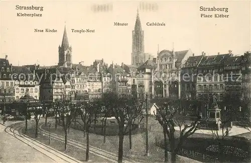 AK / Ansichtskarte Strassburg_Elsass Kleberplatz Neue Kirche M?nster  Strassburg Elsass