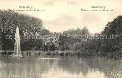 AK / Ansichtskarte Strassburg_Elsass Bauernhaus in der Orangerie Strassburg Elsass