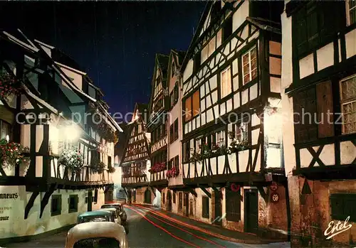 AK / Ansichtskarte Strasbourg_Alsace La rue du Bain aux Plantes illuminee Strasbourg Alsace