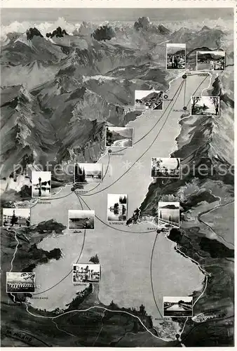 AK / Ansichtskarte Lago_di_Garda Panoramabild Lageplan Lago_di_Garda