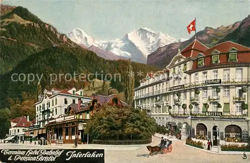 AK / Ansichtskarte Interlaken_BE Terminus Hotel Bahnhof Pension Bristol Interlaken_BE