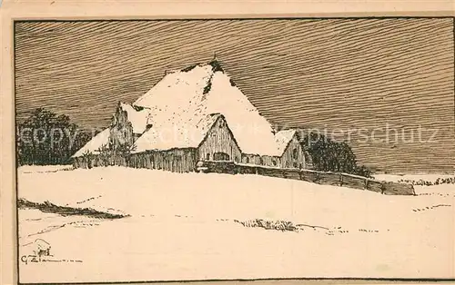 AK / Ansichtskarte Schleswig_Holstein Bauernhof K?nstlerkarte Schleswig_Holstein