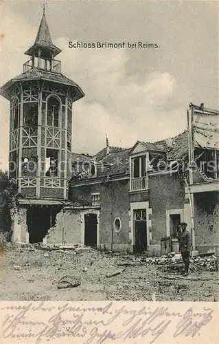 AK / Ansichtskarte Reims_Champagne_Ardenne Schloss Brimont Zerst&#246;rung Reims_Champagne_Ardenne