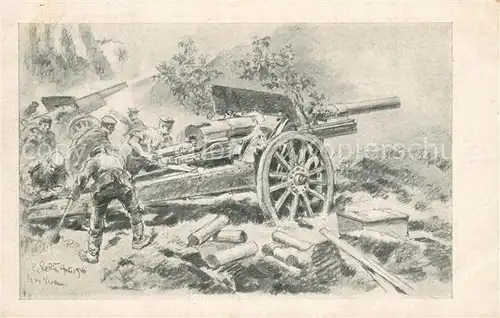 AK / Ansichtskarte Verdun_Meuse Artillerie in Stellung Verdun Meuse