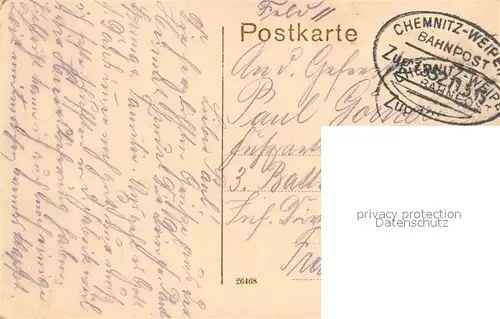 AK / Ansichtskarte Zschopau Zschopaupartie Schloss Wildeck Bahnpost Zschopau