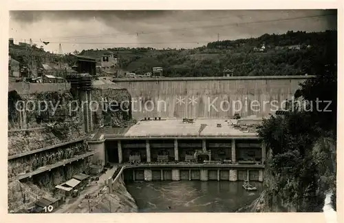 AK / Ansichtskarte Genissiat_l_Ain Barrage Evacuation des eaux apres passage dans l Usine Genissiat_l_Ain