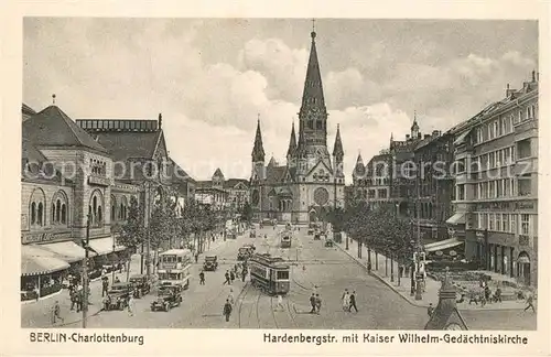 AK / Ansichtskarte Charlottenburg Hardenbergstra&#223;e Kaiser Wilhelm Ged&#228;chtniskirche  Charlottenburg