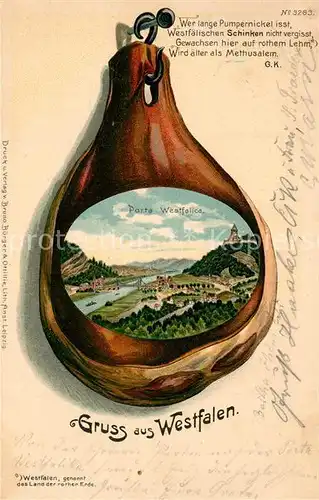 AK / Ansichtskarte Wittekindsburg Porta Westfalica Schinken Spruch Wittekindsburg