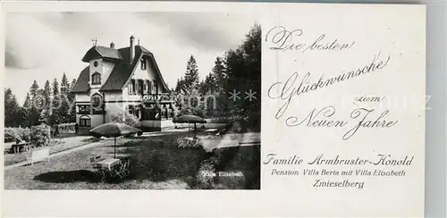 AK / Ansichtskarte Zwieselberg_Freudenstadt Neujahrskarte Villa Elisabeth Zwieselberg_Freudenstadt