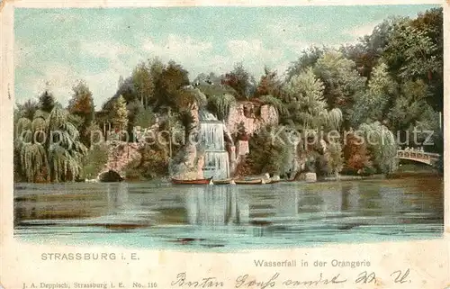 AK / Ansichtskarte Strassburg_Elsass Wasserfall in der Orangerie Strassburg Elsass