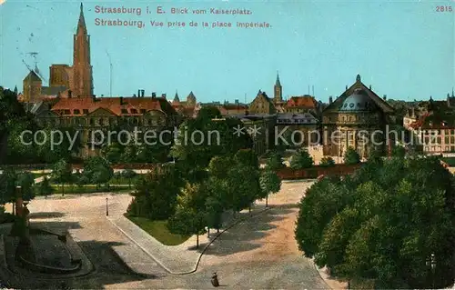 AK / Ansichtskarte Strassburg_Elsass Kaiserplatz Muenster Place Imperiale Cathedrale Strassburg Elsass