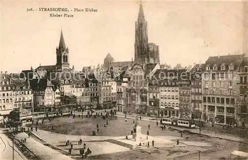 AK / Ansichtskarte Strasbourg_Alsace Place Kleber Kleberplatz Denkmal Muenster Strasbourg Alsace