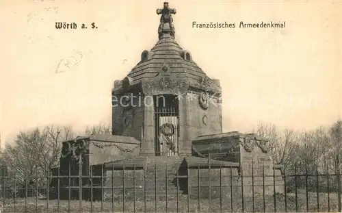 AK / Ansichtskarte Woerth_Sauer Franzoesisches Armeedenkmal Woerth Sauer