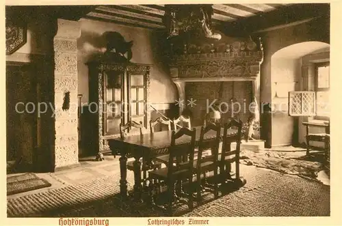 AK / Ansichtskarte Hohkoenigsburg_Haut Koenigsbourg Lothringisches Zimmer Hohkoenigsburg