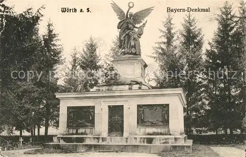 AK / Ansichtskarte Woerth_Sauer Bayerndenkmal Woerth Sauer