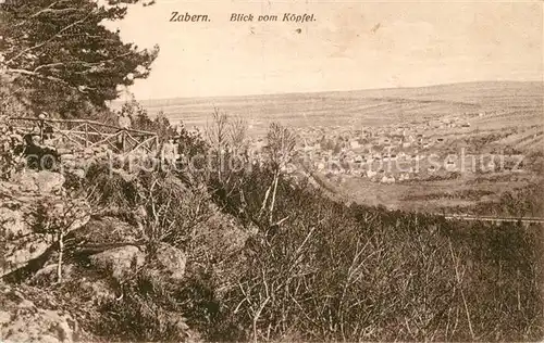 AK / Ansichtskarte Zabern_Saverne Landschaftspanorama Blick vom Koepfel Zabern Saverne