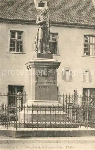 AK / Ansichtskarte Colmar_Haut_Rhin_Elsass Pfeffel Denkmal Statue Colmar_Haut_Rhin_Elsass