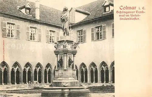 AK / Ansichtskarte Colmar_Haut_Rhin_Elsass Schoengauer Denkmal im Unterlindenkloster Colmar_Haut_Rhin_Elsass