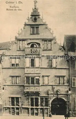 AK / Ansichtskarte Colmar_Haut_Rhin_Elsass Maison de tete Kopfhaus Colmar_Haut_Rhin_Elsass