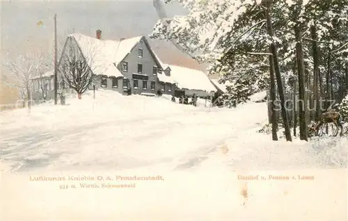AK / Ansichtskarte Kniebis_Freudenstadt Gasthof Pension zum Lamm Winterlandschaft Schwarzwald Kniebis_Freudenstadt