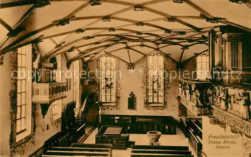 AK / Ansichtskarte Freudenstadt Evangelische Kirche Innenansicht Emporenbruestung Freudenstadt