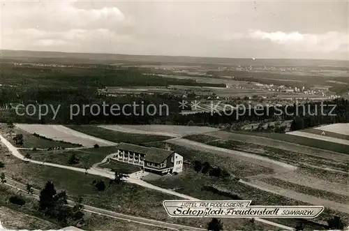 AK / Ansichtskarte Schopfloch_Freudenstadt Hotel am Rodelsberg Fliegeraufnahme Repro Schopfloch_Freudenstadt