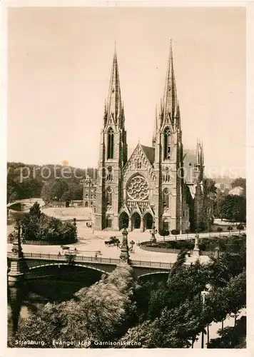 AK / Ansichtskarte Strassburg_Elsass Evangelische Garnisonskirche Eglise Strassburg Elsass