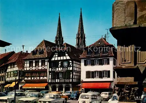 AK / Ansichtskarte Obernai_Bas_Rhin Place du Marche Marktplatz Fachwerkhaeuser Altstadt Obernai_Bas_Rhin