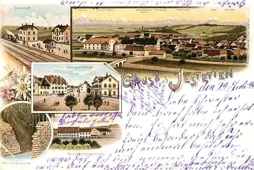 AK / Ansichtskarte Jestetten Hauptstrasse Bahnhof Roemerbruecke Jestetten