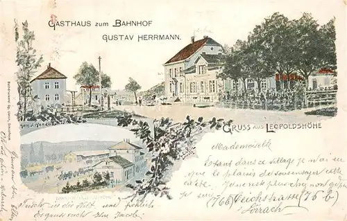 AK / Ansichtskarte Weil_am_Rhein Leopoldshoehe Gasthaus Bahnhof Kuenstlerkarte Weil_am_Rhein