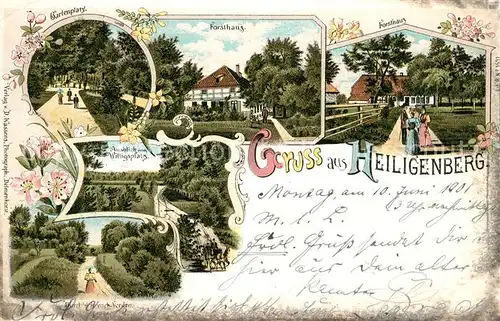 AK / Ansichtskarte Heiligenberg_Baden Forsthaus Wittigsplatz Gartenplatz Heiligenberg_Baden